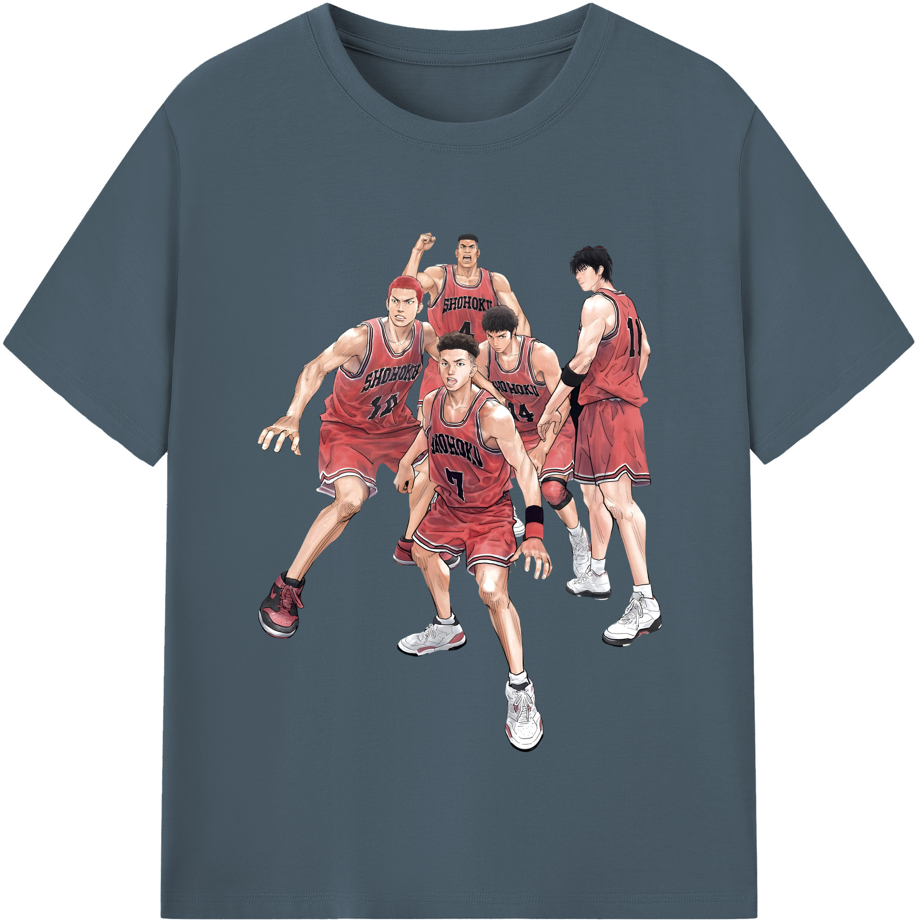 SLAM DUNK／スラムダンク 綿100％半袖Tシャツ（フロントプリント）